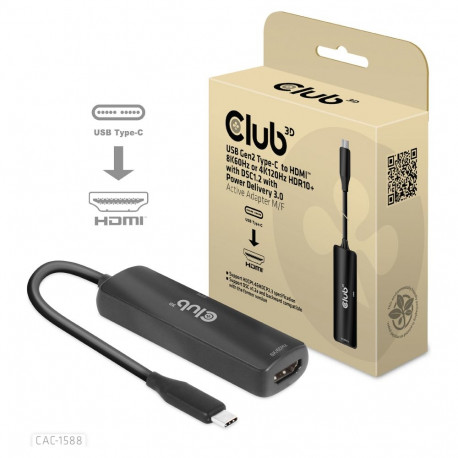 "Club3D Adapter USB 3.2 Typ C > HDMI 2.1 HDR10 8K60Hz aktiv"