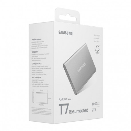 Samsung väline pooljuhtketas MU-PD2T0G/WW 2TB USB Type-C 3.2 Gen 2 (3.1 Gen 2), hõbedane