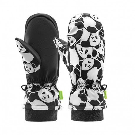 Qunature Qunature Panda Heat Transfer Ski Gloves Kids Size S - Black/White