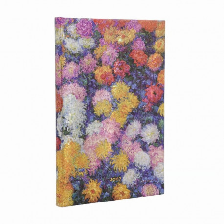 Raamatkalender 2027 Paperblanks Monet’s Chrysanthemums Mini nädal horisontaalne