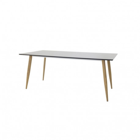 Söögilaud POLAR 180x90 cm, must/loodus