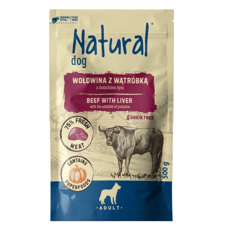 NATURAL märg koeratoit veiseliha, maksa ja kõrvitsaga 500g
