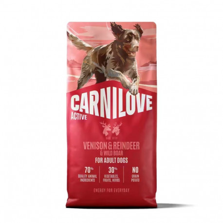 CARNILOVE kuiv koeratoit Active ulukiliha ja põhjapõder 12kg