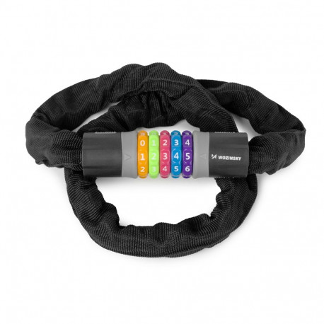 Wozinsky WZR-K1 Chain Bike Lock for 100 cm Code - Black
