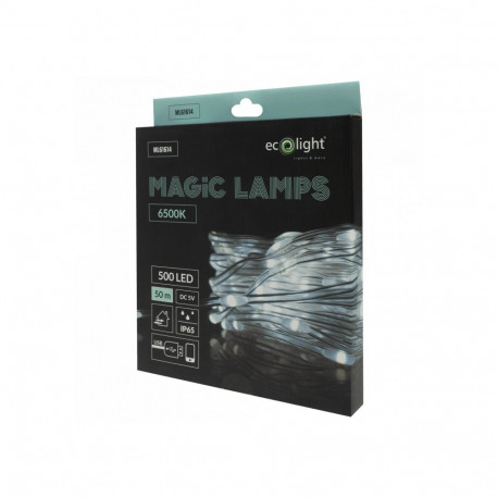 Magiczne lampki 500 led 6500k 50m dc5v