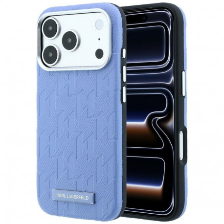 KARL LAGERFELD case for IPHONE 18 Pro/17 Pro compatible with MagSafe (Mono Resin Logo) light blue