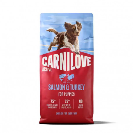 CARNILOVE kuiv koeratoit aktiivsetele kutsikatele, lõhe ja kalkuniga, 12kg