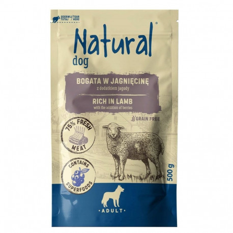 NATURAL märg koeratoit lambalihaga mustikatega 500g