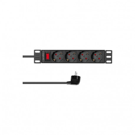 "Logilink Steckdosenleiste 4-fach mit Schalter,10""(1HE),2m"