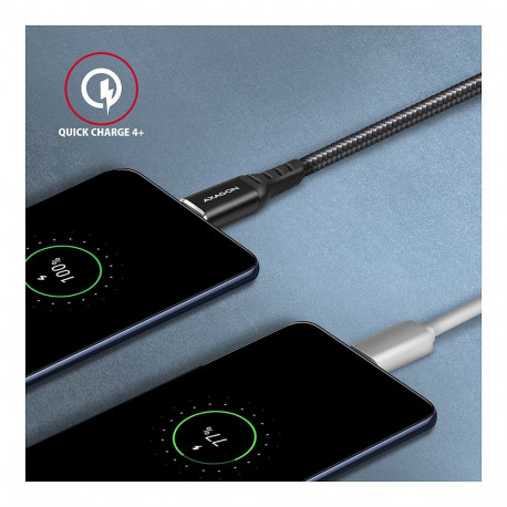 AXAGON USB-C–USB-C 2.0 kaabel BUCM-CM30AB 3m PD 60W 3A, punutud, must
