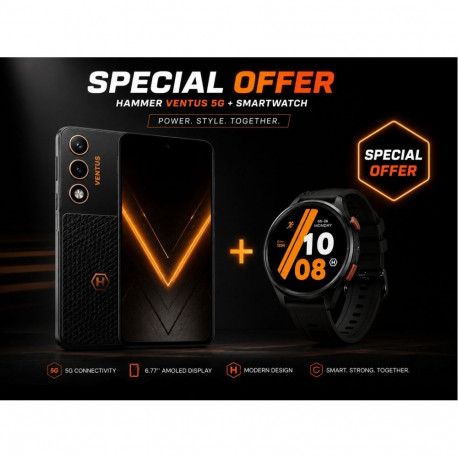 Hammer Ventus 5G | Smartphone 6.77 " | AMOLED | 2392x 1080 pixels Black