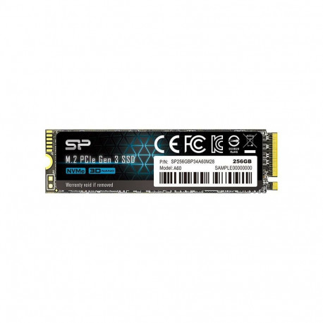 Silicon power SSD P34A60 256 GB SSD interface PCIe Gen3x4 Write speed 1600 MB/s Read speed 2200 MB/s