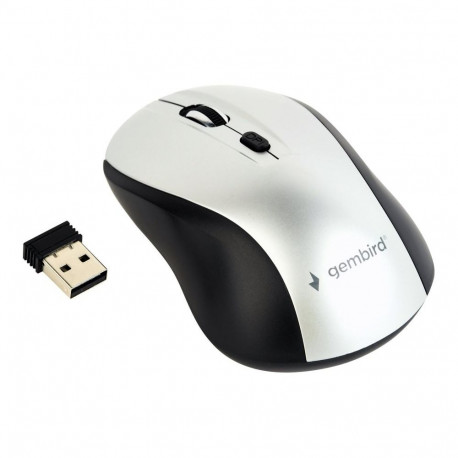 Gembird MUSW-4B-02-BS Wireless optical mouse, black/silver