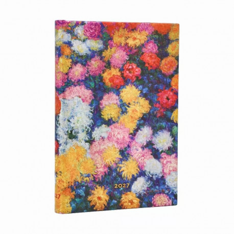 Raamatkalender 2027 Paperblanks Monet’s Chrysanthemums Maxi nädal horisontaalne