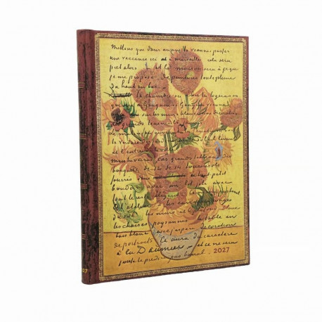 Raamatkalender 2027 Paperblanks Van Gogh, Sunflowers Ultra nädal horisontaalne, verso