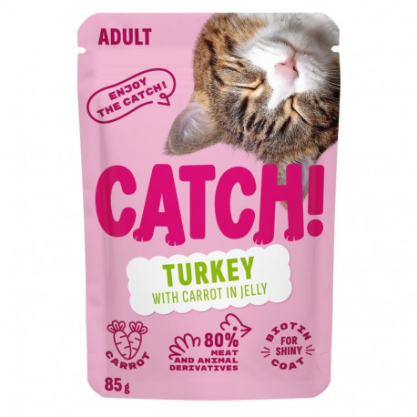 CATCH märg kassitoit kalkuni ja porgandiga tarretises, 85g