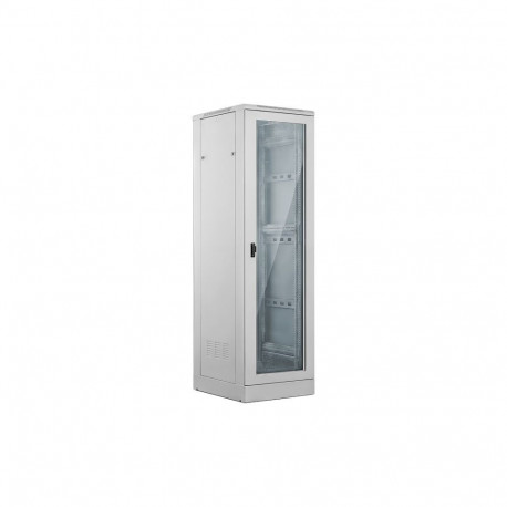 ALANTEC serverikapp 24U 600x600, klaasist esiuksed, täismetallist tagauksed, lukk, 4 kandetala, sokk