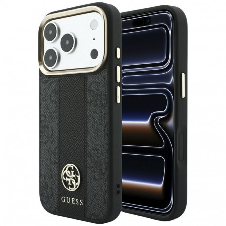 Case for IPHONE 18 Pro/17 Pro compatible with MagSafe (Stripe Round and Classic Logos 4G) black