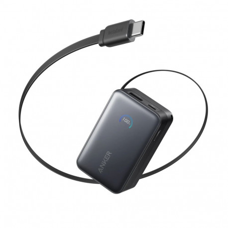Anker Nano Power Bank (10K, 45W, Built-In Retractable USB-C Cable), Black
