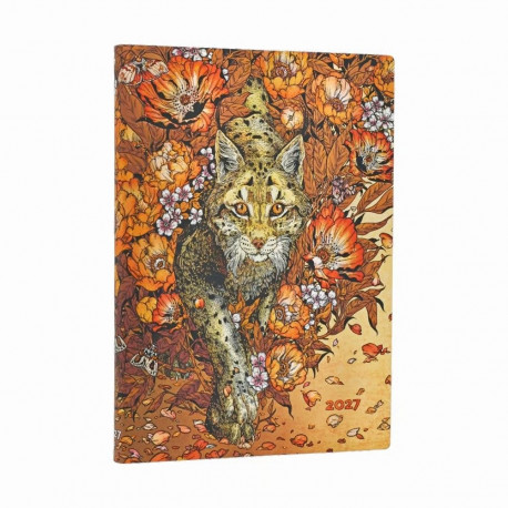 Raamatkalender 2027 Paperblanks Lynx Rising Midi nädal horisontaalne