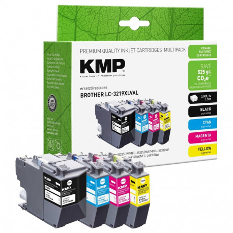 KMP tindikassettide multipakk 1537,4005, pigmenttint, must, tsüaan, magenta ja kollane, asendab BROT