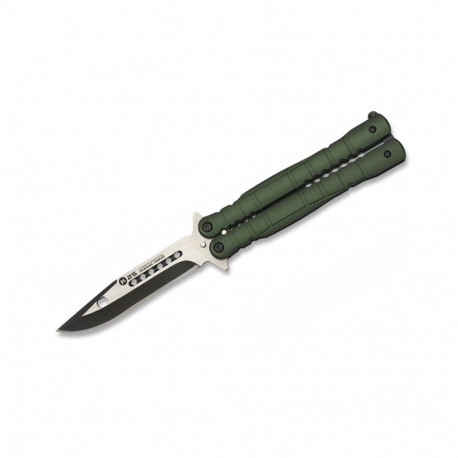 Nóż motylek K25 02130 Balisong Green