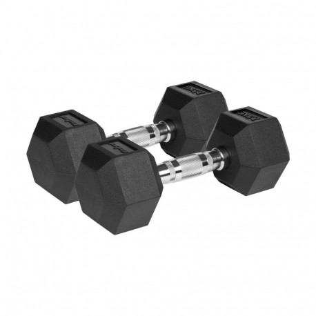 REBEL ACTIVE kummiga kaetud malmist HEX-hantlid 2x7.5kg