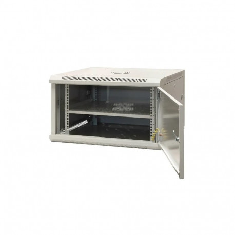 EMITERNET Single-wall hanging cabinet 19'' 6U, full sheet metal doors, 600×600×370mm width/depth/hei