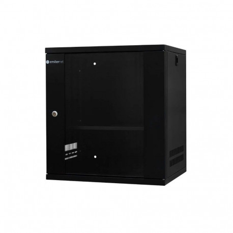 EMITERNET Light, undivided hanging cabinet 19'' 12U, sheet metal/glass doors, 550×450×590mm width/de