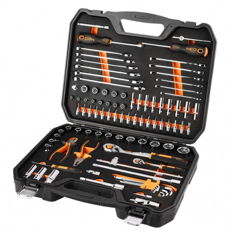Padrunvõtmete komplekt 1/2", 1/4", 95-osaline, CrV, EVA-vaht