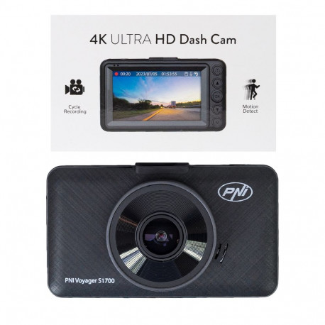 Auto DVR-kaamera PNI Voyager S1700 4K UHD, 3-tolline ekraan, tsükliline salvestamine, parkimise jälg