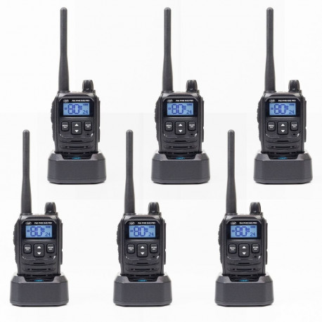 Komplektis 6 kaasaskantavat raadiojaama PNI PMR R45 PRO 446MHz, 0,5W, 99 programmeeritavat kanalit, 