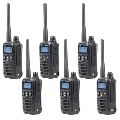 Kit of 6 portable radio stations PNI DMR R45, digital and analog, 446MHz, 16 digital channels and 99
