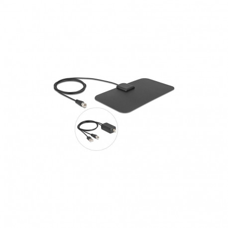 "Delock DAB+ DVB-T2 Antenne F Stecker 5 - 25 dB aktiv omnidirektional schwarz Klebemontage"