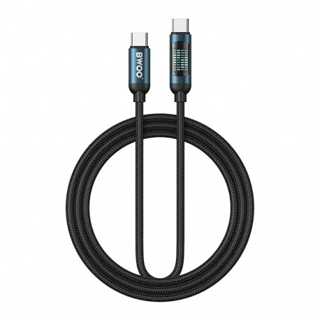 BWOO Braided data transfer and charging cable | USB-C to USB-C | 60W | with LED display | 1m