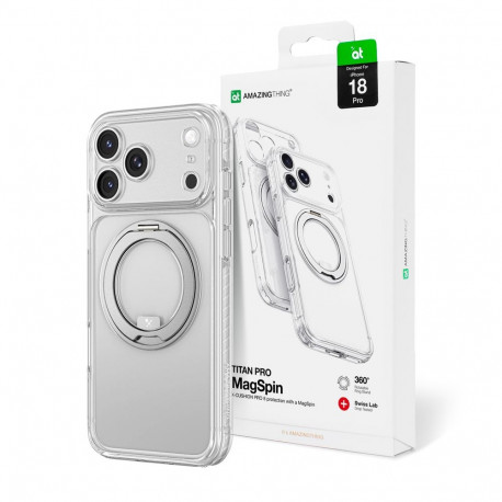 AmazingThing Titan Pro Spin Lens Case for iPhone 18 Pro with Rotating Ring and Lanyard Mount, MagSaf