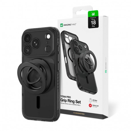 AmazingThing Titan Pro Lens Ring Set Case for iPhone 18 Pro with Camera Cover and Magnetic Ring Comp