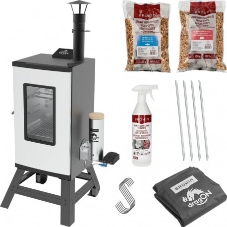 Browin dragON electric smoker with stand and cleaning liquid 330283, 65L, 0-135°C, 24:59h, 450g, 750