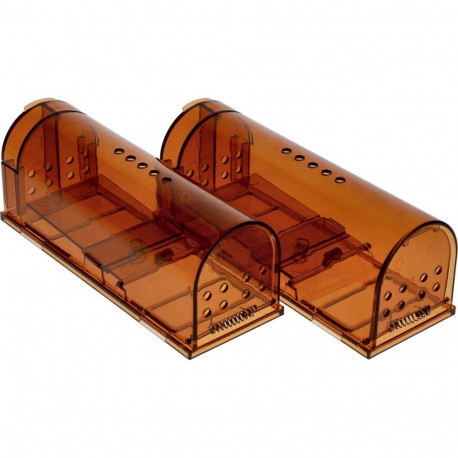 Mouse Trap – Live Catch, Transparent, 2 pcs. BIOOGROD 730400, 17 cm x 6.16 cm x 6.3 cm