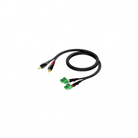 AUDAC CLA832 audio cable 1 m 2 x RCA 2 x Terminal Black, Green