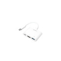 LogiLink 0.14m, 2xUSB-C/HDMI+USB A White