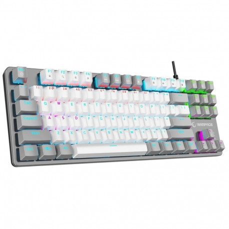 Rampage mehaaniline mänguriklaviatuur SNUGK14RS-WG Snug RGB KRGD Red, valge-hall
