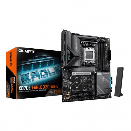 GIGABYTE emaplaat X870E EAGLE X WF7, AMD X870E, Socket AM5, ATX, DDR5-SDRAM, 4× pesa, Wi‑Fi, Bluetoo