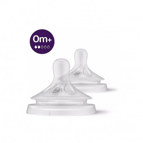 Philips Avent SCY962/02 Natural Response Silicone Teats Slow Flow 0M+ (2 pcs)