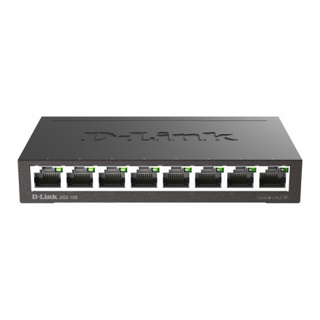 D-Link lüliti DGS-108 haldamata L2 gigabit Ethernet (10/100/1000), must