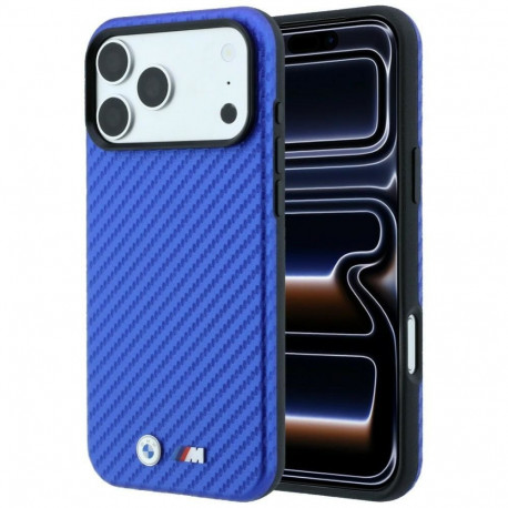 BMW BMW M Carbon Metal Logo MagSafe Case for iPhone 17 Pro / 18 Pro - Blue