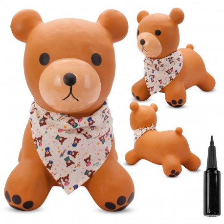 Teddy kummist hüppeloom 52cm bandanaga pumbaga, pruun