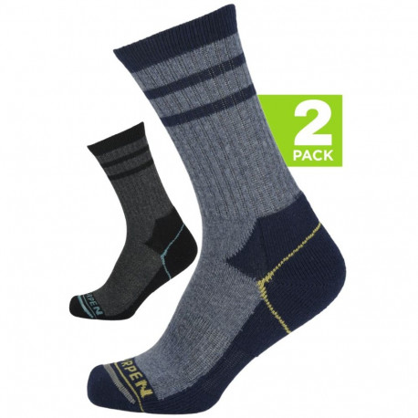 MH2PC Wool Hike 2 Pack Crew Whales Grey/Blue sokid - M
