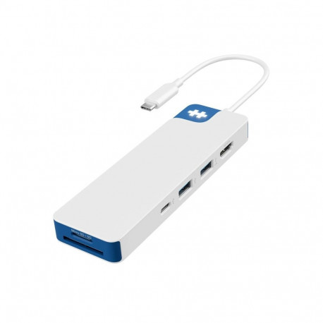 HYPER USB-jaotur HD4102BUGL USB 3.2 Gen 1 (3.1 Gen 1) Type-C 5000Mbit/s, sinine, valge