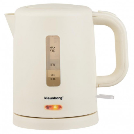 Czajnik elektryczny, turystyczny, kremowy, 1,0l, klausberg, kb-9047